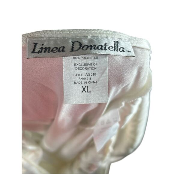 Linea Donatella XL Mrs. Embroidered flowers white Chemise Nightgown bridal - Picture 4 of 5